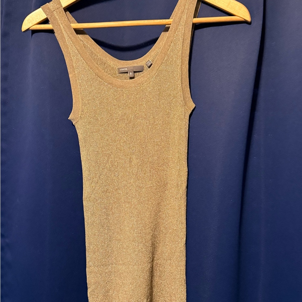 Vince Metallic Gold Tank Top